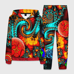 Костюм мужской Фрактальный узор из фигур, цвет: 3D-красный