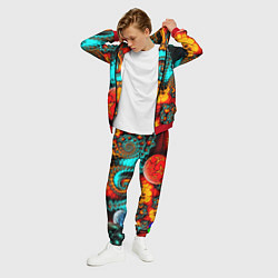 Костюм мужской Фрактальный узор из фигур, цвет: 3D-красный — фото 2