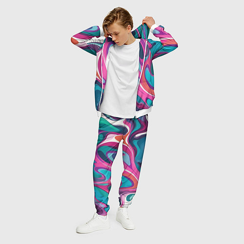 Мужской костюм Эбру краска / 3D-Белый – фото 3