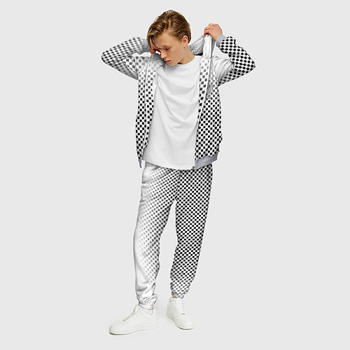 Мужской костюм Герб РФ клетка паттерн / 3D-Меланж – фото 3