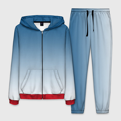 Мужской костюм Бирюзовый градиент текстура / 3D-Красный – фото 1