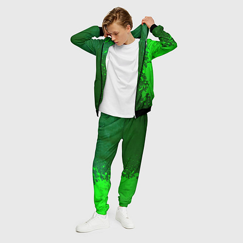 Мужской костюм Ajax - green gradient по-вертикали / 3D-Черный – фото 3