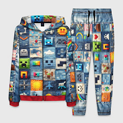 Костюм мужской Minecraft фигуры на пэчворк, цвет: 3D-красный