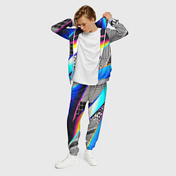 Костюм мужской Neon stripes geometry, цвет: 3D-меланж — фото 2