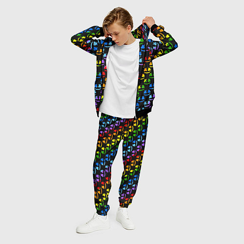 Мужской костюм Marshmello pattern neon / 3D-Черный – фото 3