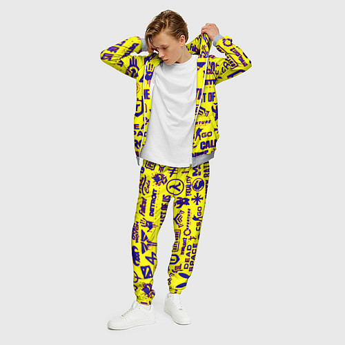 Мужской костюм Логотипы игр на жёлтом / 3D-Меланж – фото 3