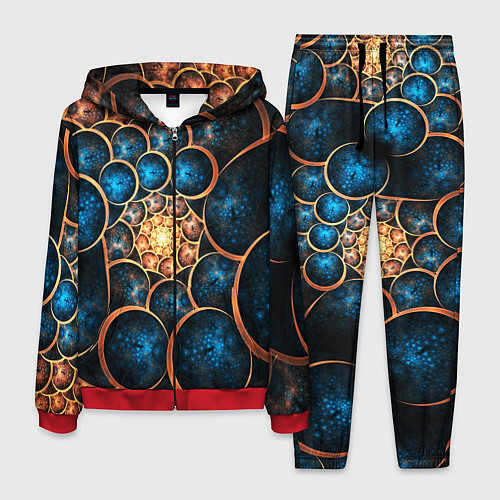 Мужской костюм Оптическая абстракция круги / 3D-Красный – фото 1