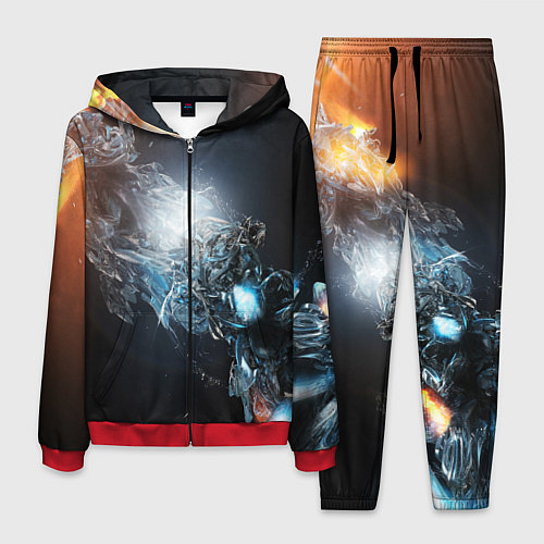 Мужской костюм Космическая абстракция астероид / 3D-Красный – фото 1