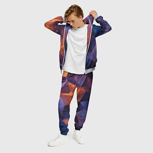 Мужской костюм Искаженная геометрия с эффектом потертостей / 3D-Меланж – фото 3