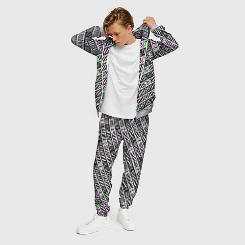 Мужской костюм Juventus glitch pattern / 3D-Меланж – фото 3