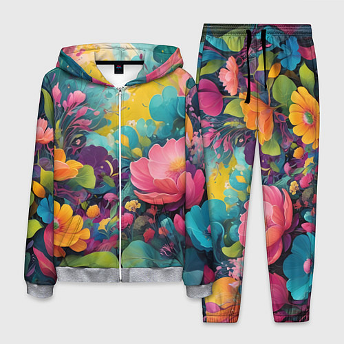 Мужской костюм Лето красочные цветы / 3D-Меланж – фото 1