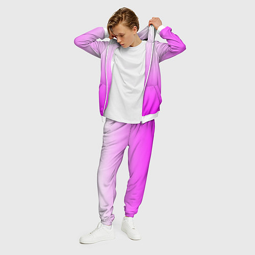 Мужской костюм Gradient color pink / 3D-Белый – фото 3