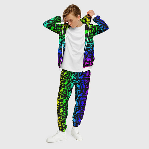 Мужской костюм Marshmello neon steel pattern / 3D-Белый – фото 3