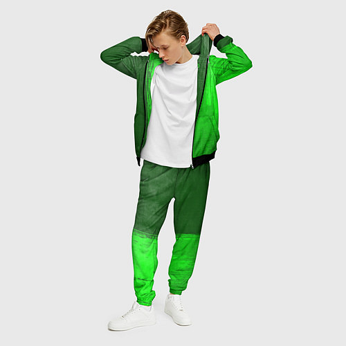 Мужской костюм One Piece - green gradient по-вертикали / 3D-Черный – фото 3