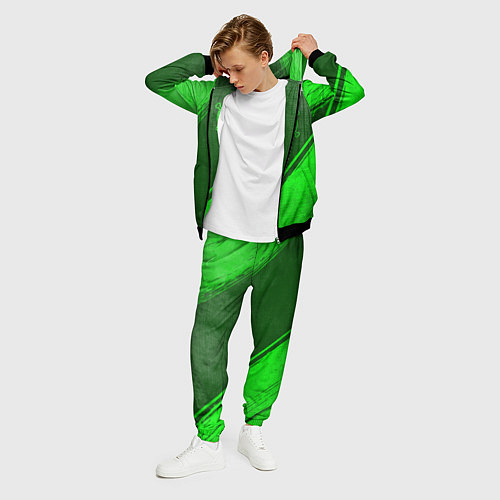 Мужской костюм One Piece - green gradient вертикально / 3D-Черный – фото 3