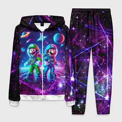 Костюм мужской Космонавты Марио и Луиджи покоряют космос - нейроа, цвет: 3D-белый