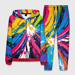 Костюм мужской Красочная абстракция - экспрессионизм, цвет: 3D-красный