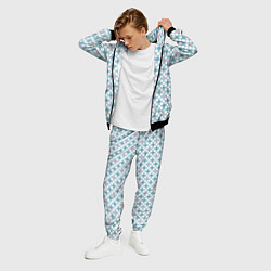 Костюм мужской Белый голубой горошек, цвет: 3D-черный — фото 2