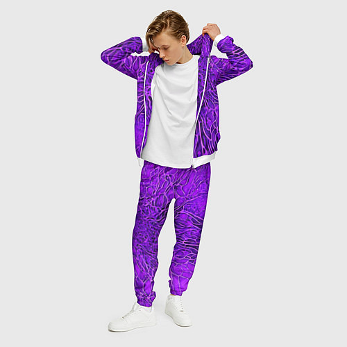 Мужской костюм Фиолетовый симбионт абстракция / 3D-Белый – фото 3