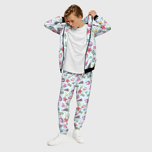 Мужской костюм Новогодний фон / 3D-Черный – фото 3