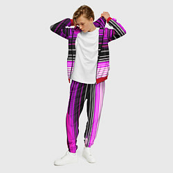 Костюм мужской Разноцветные вертикальные линии, цвет: 3D-красный — фото 2