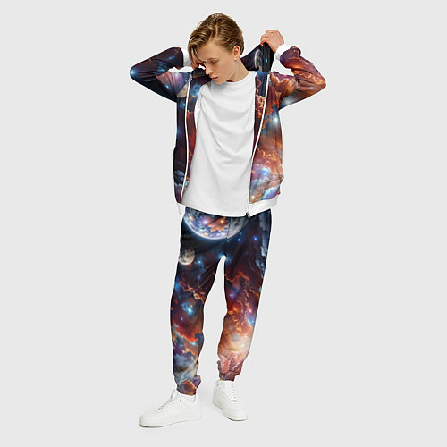 Мужской костюм Космические звезды / 3D-Белый – фото 3