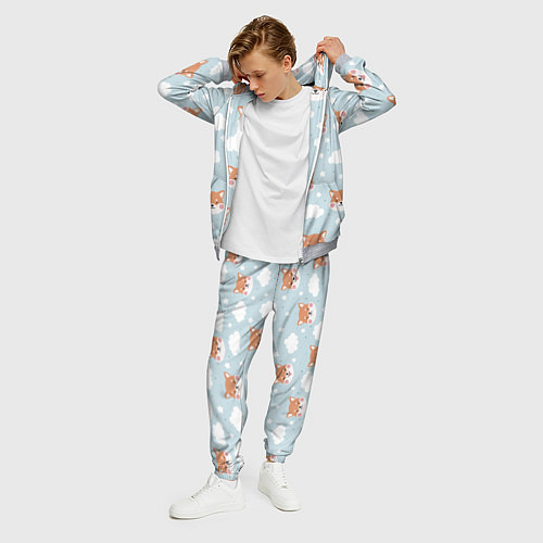 Мужской костюм Узор сибу ину и облака / 3D-Меланж – фото 3