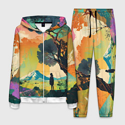 Костюм мужской На природе абстракция, цвет: 3D-белый