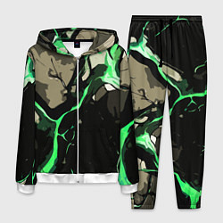 Костюм мужской Зелёный разлом в камне, цвет: 3D-белый