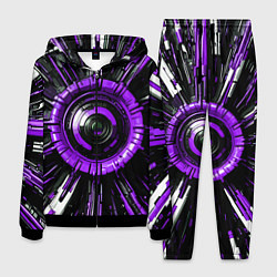 Костюм мужской Чёрно-фиолетовая сфера киберпанк, цвет: 3D-черный