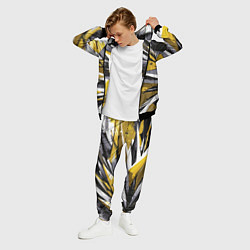 Костюм мужской Чёрно-жёлто-белая абстракция, цвет: 3D-черный — фото 2