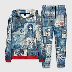Костюм мужской Персонажи аниме на пэчворк, цвет: 3D-красный