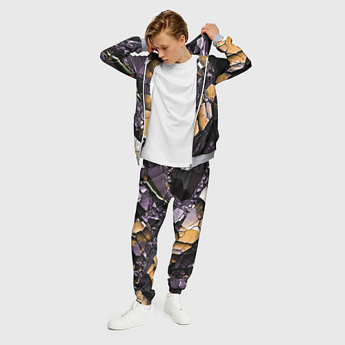 Мужской костюм Чёрно-жёлтый камень / 3D-Меланж – фото 3