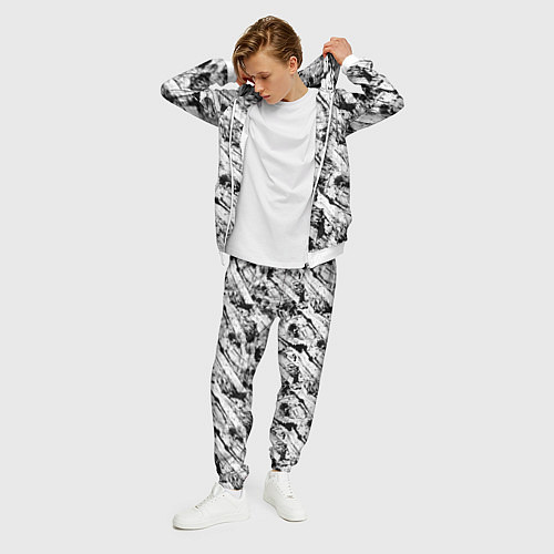 Мужской костюм Гранж текстура отпечатки краски / 3D-Белый – фото 3