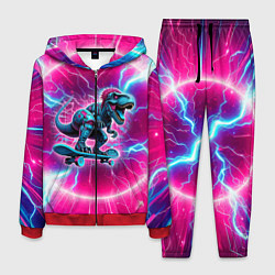 Костюм мужской Cyber tyrannosaurus is a cool skateboarder, цвет: 3D-красный