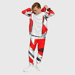 Костюм мужской Вертикальные чёрные линии на красно-белом фоне, цвет: 3D-меланж — фото 2