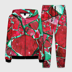 Костюм мужской Зеленый минерал в красном камне, цвет: 3D-черный