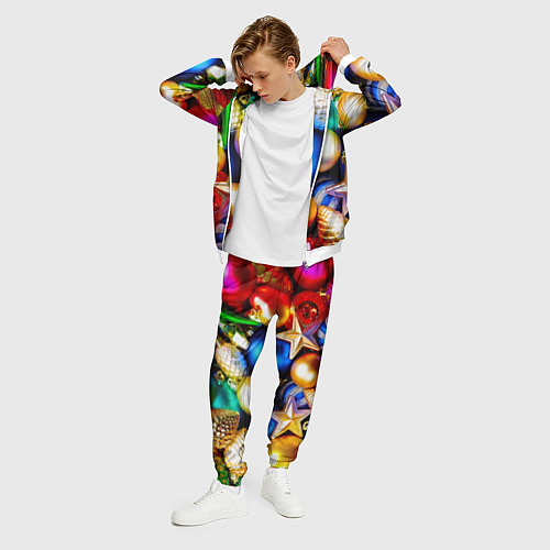 Мужской костюм Новогодние украшения / 3D-Белый – фото 3