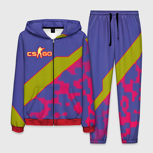 Мужской костюм Counter strike camo line / 3D-Красный – фото 1