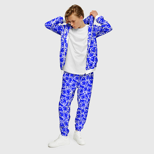 Мужской костюм Nirvana logo blue / 3D-Белый – фото 3