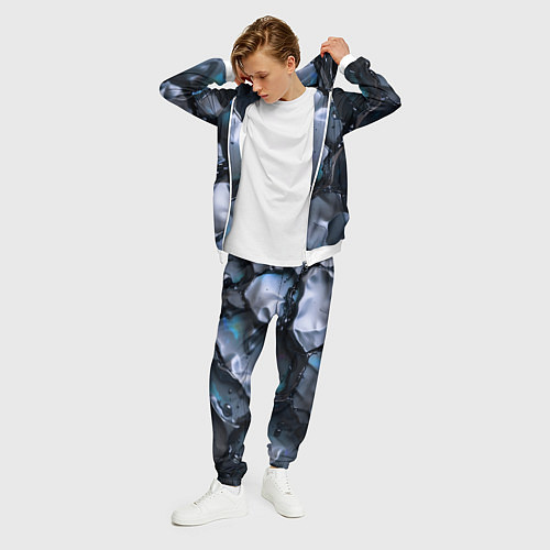 Мужской костюм Жидкая субстанция серая / 3D-Белый – фото 3