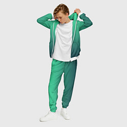 Костюм мужской Градиент тихоокеанский зелёный, цвет: 3D-белый — фото 2