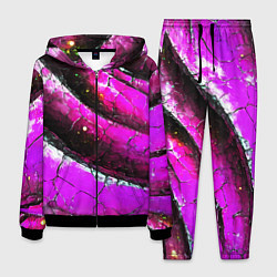 Костюм мужской Розовая волнистая абстракция, цвет: 3D-черный