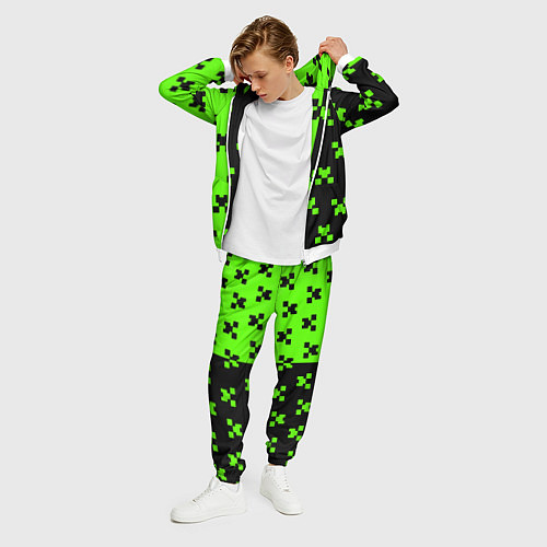 Мужской костюм Майкрафт стиль текстура / 3D-Белый – фото 3