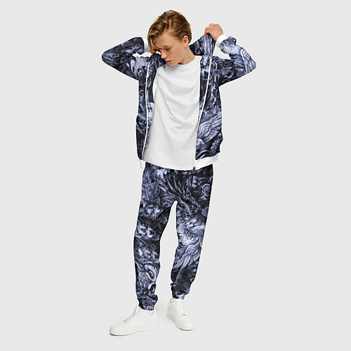 Мужской костюм Мифические существа с стиле тату / 3D-Белый – фото 3