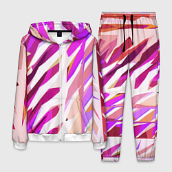 Костюм мужской Бело-розовая абстракция, цвет: 3D-белый