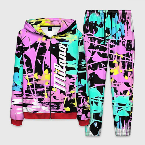 Мужской костюм Color expressive abstraction - Milano / 3D-Красный – фото 1