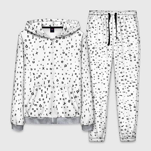 Мужской костюм Паттерн латиница / 3D-Меланж – фото 1