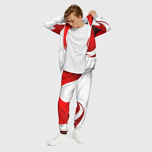 Мужской костюм Россия - красный и белый / 3D-Меланж – фото 3