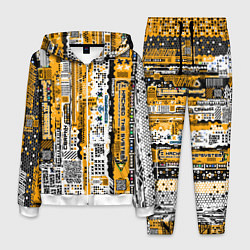 Костюм мужской Cyberpunk pattern yellow, цвет: 3D-белый